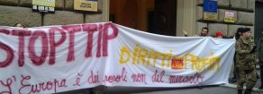 Stop TTIP, blitz sotto la Rappresentanza della Commissione Europea