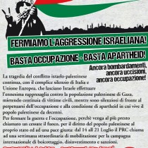 Fermiamo l’aggressione israeliana! Prc lancia settimana di mobilitazione per il popolo palestinese