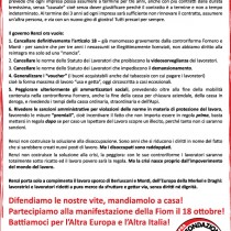 Lavoro e articolo 18: opponiamoci alla barbarie di Renzi! Volantino PRC