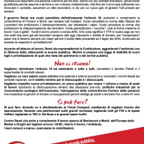 Contro Renzi, Merkel, Draghi. Per il lavoro, i diritti, la dignità VOLANTINO