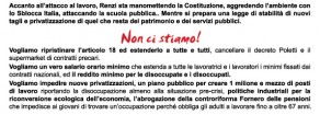 Contro Renzi, Merkel, Draghi. Per il lavoro, i diritti, la dignità VOLANTINO