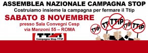 Stop TTIP, assemblea a Roma l’8 novembre