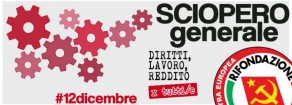 Sciopero generale, Rifondazione Comunista in piazza