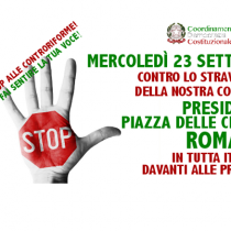 Presidio a Roma mercoledì 23 settembre contro lo stravolgimento della Costituzione