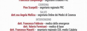No ai tagli alla sanità: iniziativa a Cosenza con Ferrero