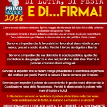 Primo Maggio di lotta, di festa e di…firma