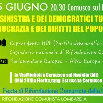 Sabato 25 giugno alla Festa lombarda di Rifondazione Figen Yüksekdağ, copresidente dell’HDP, con Paolo Ferrero ed Eleonora Forenza