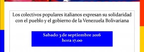Con il Venezuela bolivariano: sabato 3 settembre manifestazione a Roma