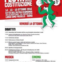 Roma: Festa della Costituzione (14-16 ottobre), il programma
