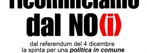 Ricominciamo dal NO(i) per una politica in comune – domenica 11 dicembre a Roma
