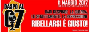 Domani a Bari “Daspo al G7!”, assemblea contro il summit del G7 dell’economia, con Eleonora Forenza e Maurizio Acerbo