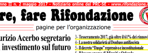 Uscito il notiziario dell’Organizzazione PRC di maggio 2017