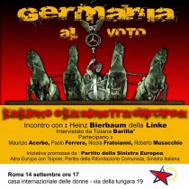 “Il voto in Germania e la Sinistra Europea”, Roma, 14 settembre ore 17