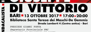 Convegno su Giuseppe Di Vittorio, venerdì 13 ottobre a Bari