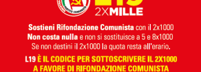 “2X1000”: confermate le sottoscrizioni “L19”in favore del PRC-SE