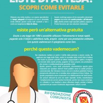 Campagna Prc contro le lunghe liste di attesa per le prestazioni sanitarie