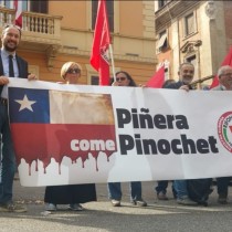 Contro la repressione in Cile, Rifondazione Comunista protesta davanti all’ambasciata cilena a Roma