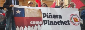 Contro la repressione in Cile, Rifondazione Comunista protesta davanti all’ambasciata cilena a Roma