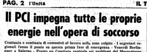 Terremoto 1980: alle emergenze risponde sempre la solidarietà sociale