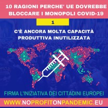 Nessun profitto sulla pandemia. Attivatevi