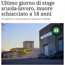 LORENZO DOVEVA STARE A SCUOLA NON MORIRE DI LAVORO A 18 ANNI