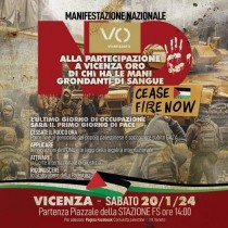Gaza, PRC-UP: oggi 20 gennaio, ore 14.00 manifestazione contro presenza Israele a VicenzaOro