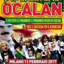 11 febbraio 2017 – Manifestazione Nazionale a Milano Libertà per Öcalan e per tutte le prigioniere e i prigionieri politici