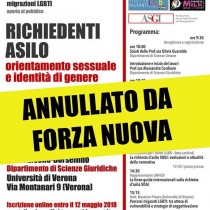 Nella giornata internazionale contro l’omofobia a #Verona censura omofoba nell’università, PRC: “Verona come l’Alabama degli anni Cinquanta. Il Rettore si vergogni”