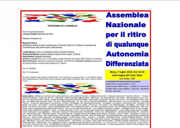 locandina per assemblea 7 luglio